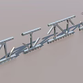 Sturdy Road Infrastructure With Metal Support Frames And Aligned Structural Design 3d model