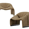 Brown Velvet Single Sofa With Modern Design And Comfortable Seat Metal Legs