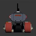 White Gray Orange Red Cleaning Robot With Large Wheels Brush And Antenna Design