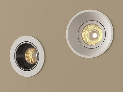 Modern Downlights and Spotlights With White Frame Wall Mounted Warm Light Glow 3d model