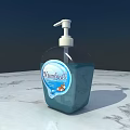 Elegant Bathroom Hand Soap Dispenser NutriBasil Placed On Marble Countertop
