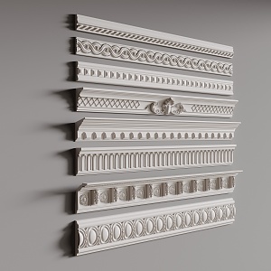 French gypsum line top corner line 3d model