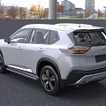 White Nissan SUV With Modern Front Design LED Headlights And Chrome Grille
