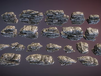 landscape stone rockery 3d model