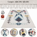 Vibrant Bohemian Square Rug With Geometric Floral Patterns And Tassel Edges