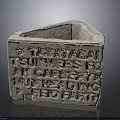 Ancient Stone Carved Artifact With Historical Text Inscriptions And Details