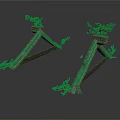 Two Decorative Metal Tripod Structures With Ornate Carvings And Antique Bronze Finish