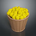 Decorative Wicker Basket Filled With Fresh Yellow Lemons For Home Use