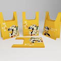 Yellow Decorative Ornament Set With Deer Figurine Star Shaped Ornament Notebook Pen And Succulent Plant