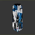Blue White BMW Formula E Racing Car With Allianz Sponsor Logos And Sleek Design