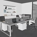 Modern public office area Simple public office area 3d model