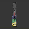 Colorful Fuel Dispenser With Purple Green Yellow Stripes And Red Green Nozzles
