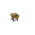 Modern Natural Woven Coffee Table With Black Frame And Square Design