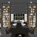 Artistic Book Space Interior Design With Wooden Bookshelves And Cozy Reading Nooks