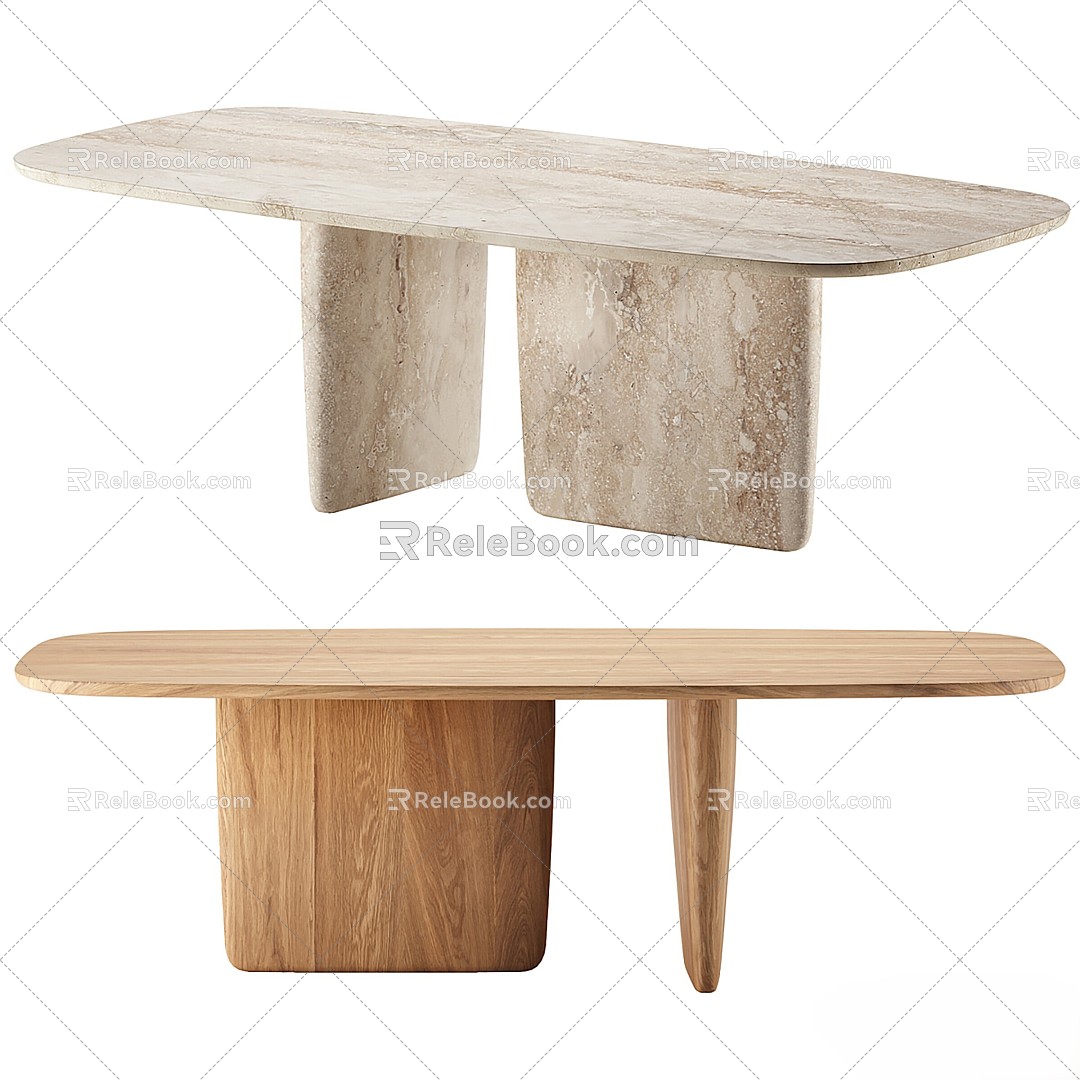 Oval dining table 3d model