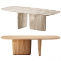 Oval dining table 3d model