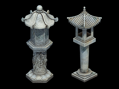 Chinese lawn lamp street lamp 3d model