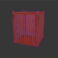 Orange Metal Pet Cage With Secure Wire Bars And Durable Structure