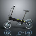 Foldable Bicycle With Modern Black Frame And Yellow Accents For Portable Use
