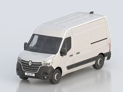 White Renault Cargo Van With Modern Design And Black Exterior Accents 3d model