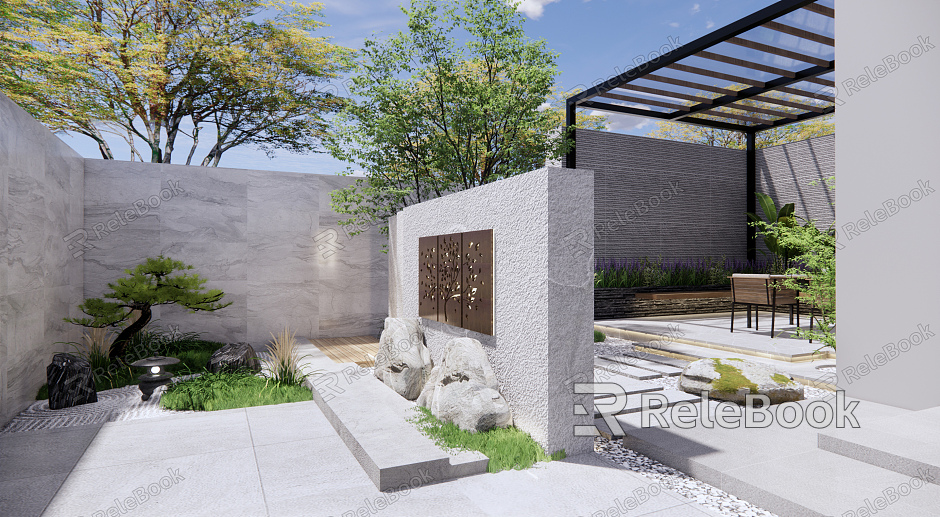 Modern Courtyard Courtyard Garden model