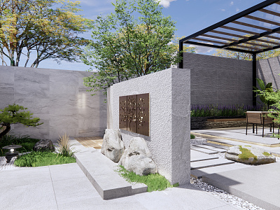 Modern Courtyard Garden model