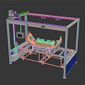 Industrial Metal Frame Machine With Transparent Component Blue Parts And Display Screen