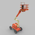Red Wheeled Mobile Aerial Work Platform Industrial Equipment Featuring Telescopic Boom And Working Platform