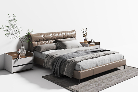 Modern Double Bed 3d model