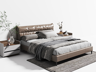 Modern Double Bed 3d model