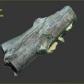 Natural Wood And Stone Decorative Sculpture With Organic Texture And Artistic Details