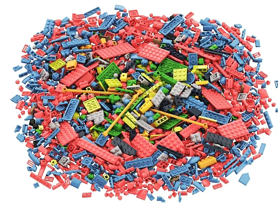 Colorful Building Blocks With Various Shapes Sizes And Bright Colors 3d model