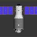 3D Rendered Space Station Module With White Gray Body And Blue Solar Panels