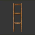 Three Tiered Wooden Shelf With Natural Wood Finish And Retro Design For Home Decor