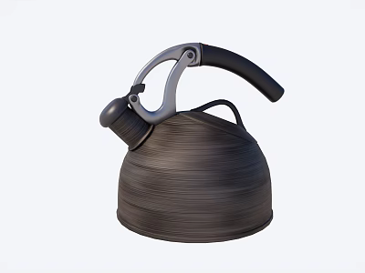 Black Textured Electric Kettle With Black And Silver Handle For Daily Use 3d model