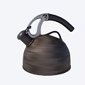 Black Textured Electric Kettle With Black And Silver Handle For Daily Use