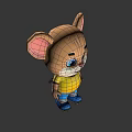 Game Movie Character Cartoon Mouse With Big Ears Yellow T shirt Blue Shorts And Blue Shoes