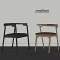 Tradition Inspired Modern Single Chair With Wooden Metal Frames And Upholstered Seats