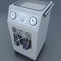 Medical Electric Suction Apparatus With Gauges Knobs Bottles And Mobile Wheels 3d model