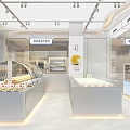 Modern Dessert Shop Interior With Glass Display Cases And Fresh Assorted Pastries