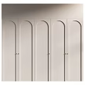 Elegant Modern White Chest of Drawers With Five Arched Doors And Metal Handles