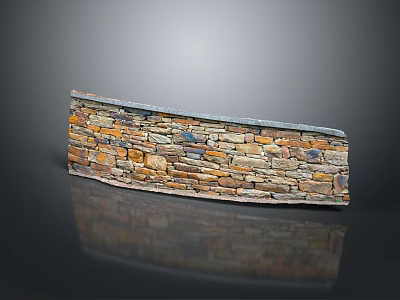Modern landscape wall wall brick wall stone wall 3d model