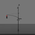 Functional Outdoor Light Pole With Street Lamp Traffic Light And Sign