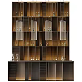 Modern Bar Interior Design With Hanging Lights And Wine Bottle Shelves