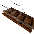 Wooden Hanging Ladder With Wooden Steps And Metal Connectors For Household Supplies