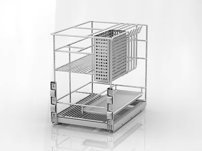 Sturdy Metal Multi Tier Kitchen Rack For Utensils And Cookware Storage 3d model