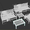 Light Tone Sofa Coffee Table Set With Wooden Frame Green Blankets And Soft Cushions