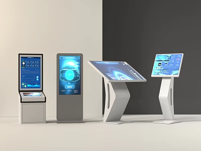 Public Facilities Featuring Various Self Service Terminals With Interactive Digital Screens 3d model
