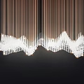 Elegant Crystal Chandelier With Modern Wave Shaped Hanging Crystals And Sparkling Bright Lighting Design