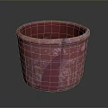 Red Cracked Ceramic Pot With Carved Patterns For Household Use 3d model